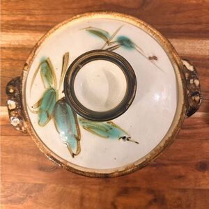 Vintage Handcrafted Japanese Donabe with Bamboo Design